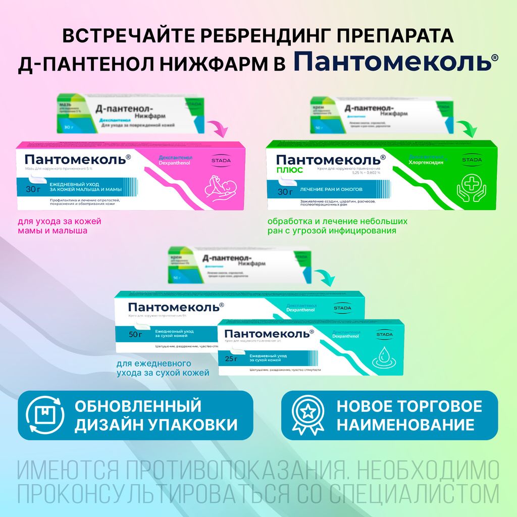 Пантомеколь, 5%, крем для наружного применения, 25 г, 1 шт.