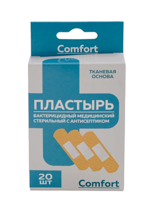 фото упаковки Пластырь Comfort с антисептиком