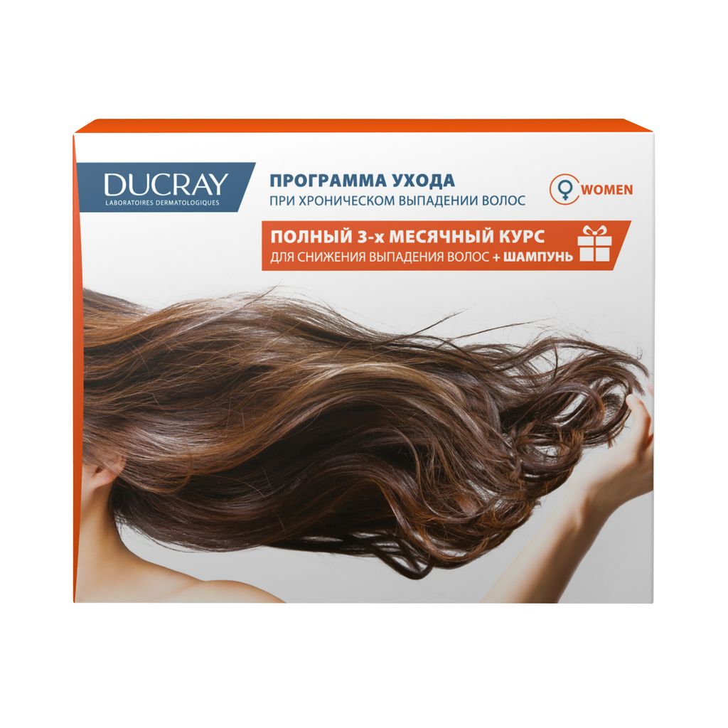Ducray Программа ухода при хроническом выпадении волос у женщин, набор,  Лосьон против выпадения волос у женщин Neoptide 30мл 3шт + Шампунь  Anaphase+ 100мл, 1 шт. купить по цене от 4400 руб в