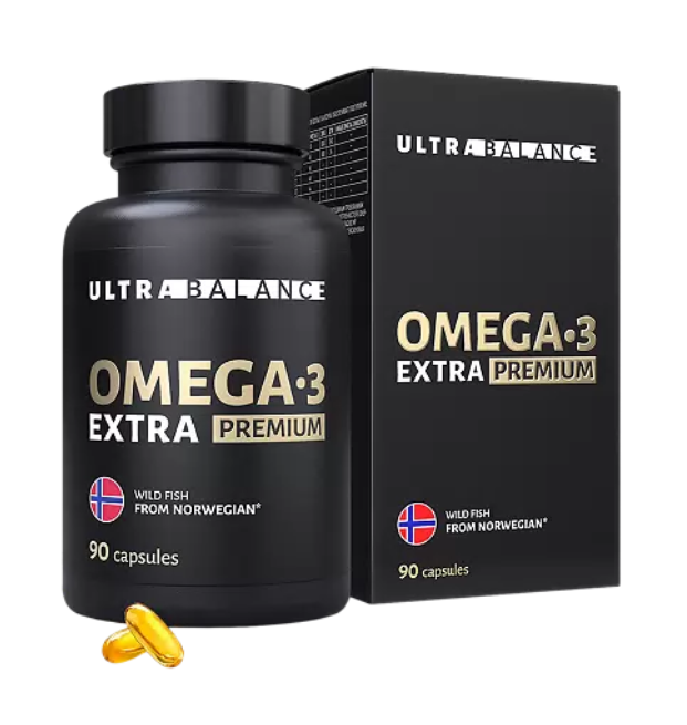фото упаковки Ultrabalance Омега-3 Extra Premium жирные кислоты высокой концентрации