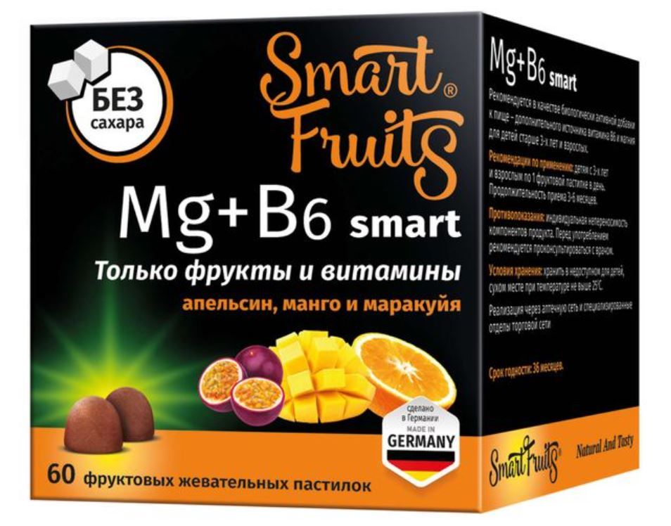 фото упаковки Смарт Фрутс Магний+Витамин В6 Smart