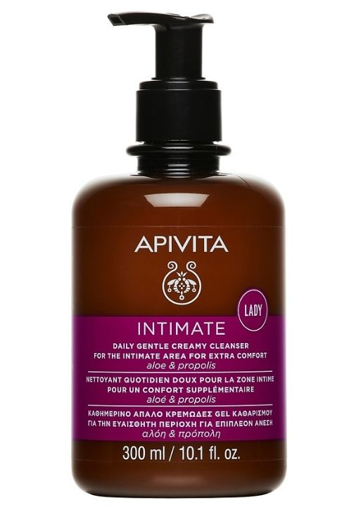 фото упаковки Apivita Intimate Мягкая очищающая пенка для интимной гигиены
