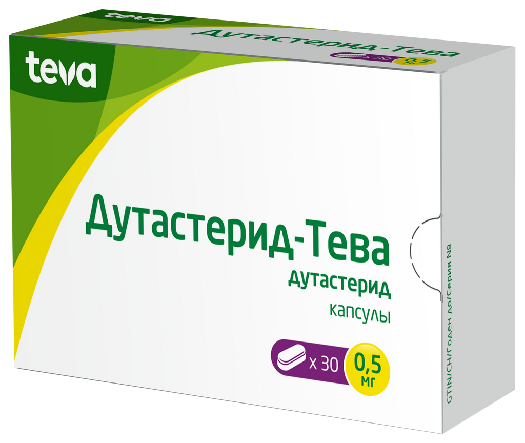 Дутастерид-Тева, 0.5 мг, капсулы, 30 шт. купить по цене от 1186 руб в  Санкт-Петербурге, заказать с доставкой в аптеку, инструкция по применению,  отзывы, аналоги, Teva