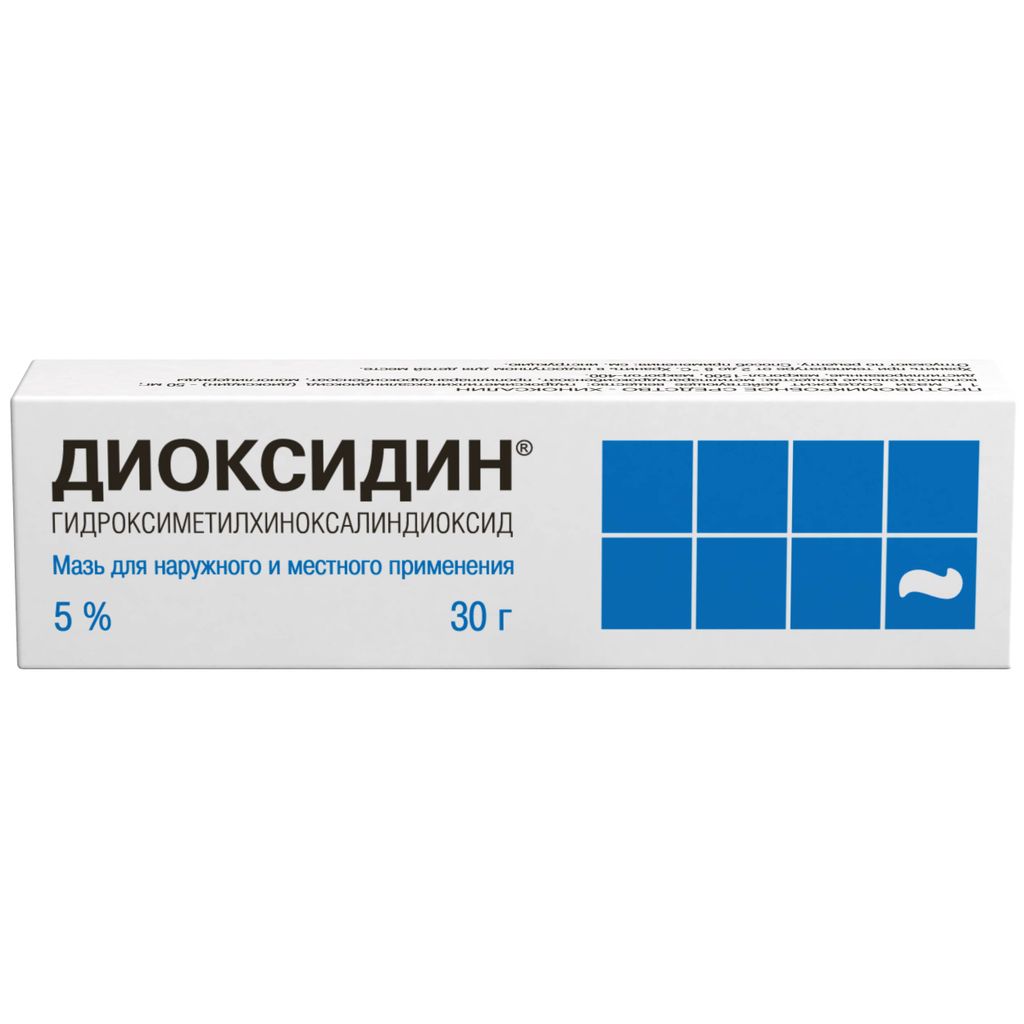 Диоксидин, 5%, мазь для наружного применения, 30 г, 1 шт. купить по цене от  857 руб в Санкт-Петербурге, заказать с доставкой в аптеку, инструкция по  применению, отзывы, аналоги, Биосинтез