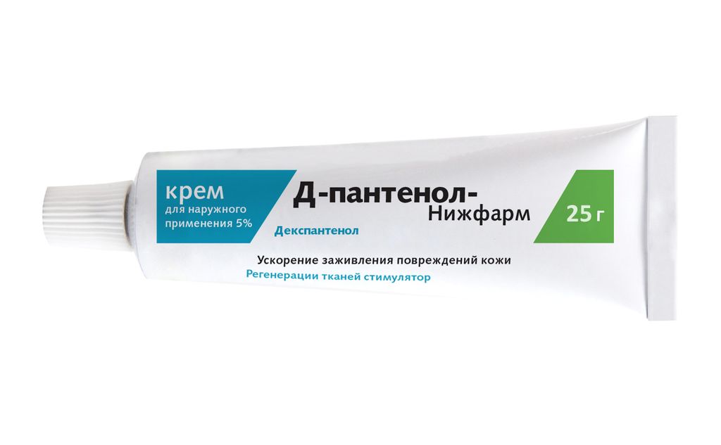 Д-Пантенол-Нижфарм, 5%, крем для наружного применения, 25 г, 1 шт.