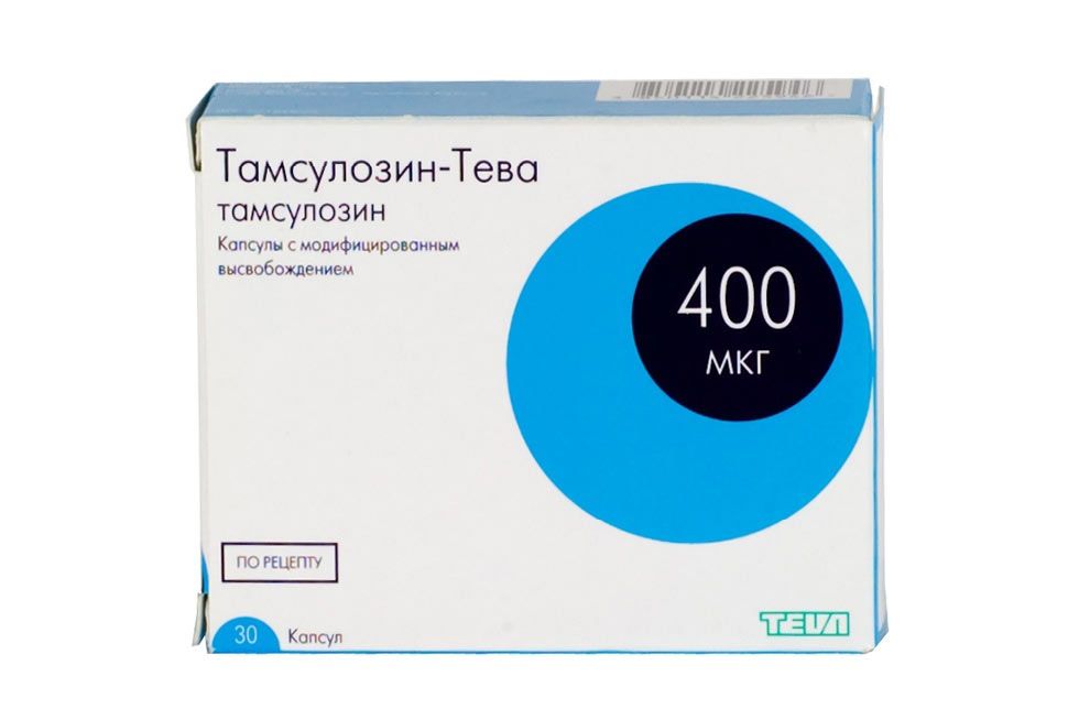 Тамсулозин-Тева, 0.4 мг, капсулы с модифицированным высвобождением, 30 .