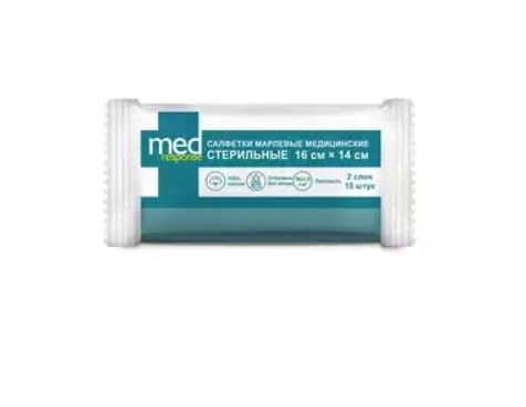 фото упаковки Medresponse Салфетки марлевые медицинские стерильные