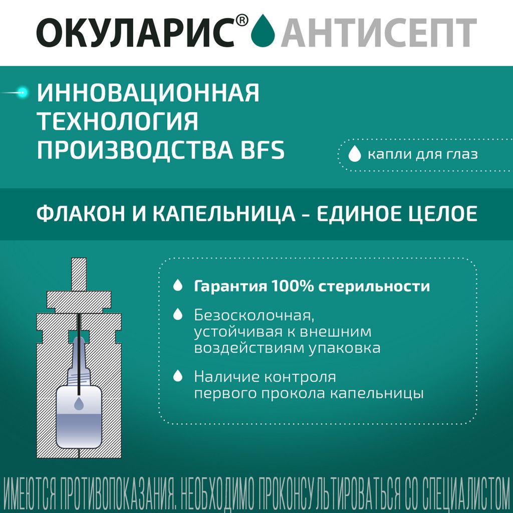 Окуларис Антисепт, 0.05%, капли глазные, 10 мл, 1 шт.