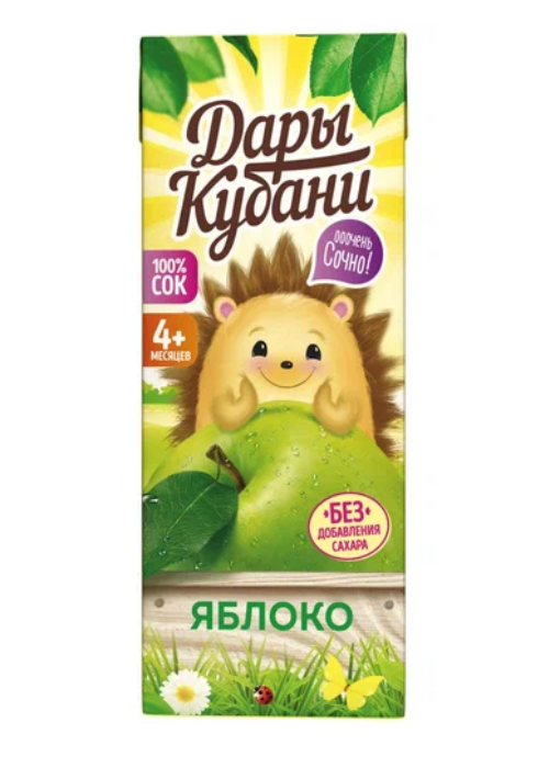 фото упаковки Дары Кубани Сок яблочный для детей