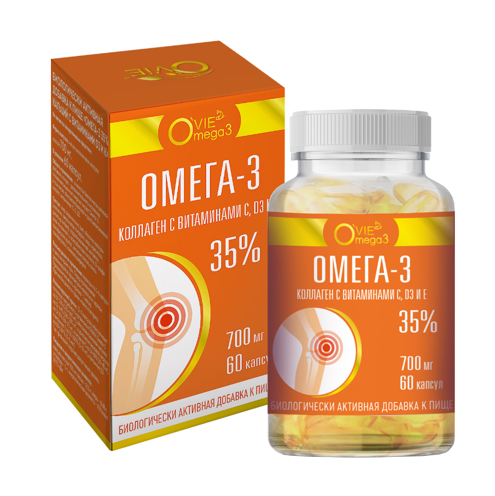 фото упаковки Ovie Омега-3 35% Коллаген с витаминами С, D3 и Е