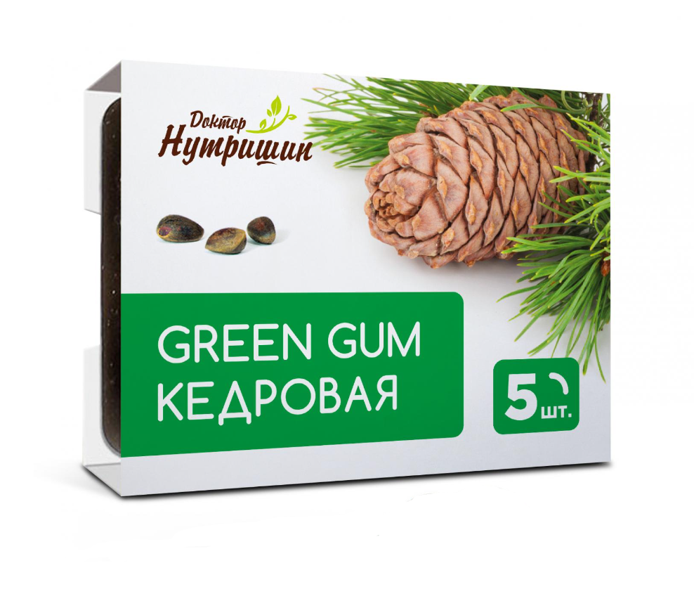 фото упаковки Доктор Нутришин Смолка жевательная кедровая Green gum