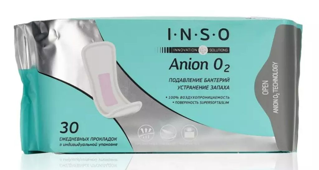 фото упаковки INSO Anion O2 Прокладки ежедневные Подавление бактерий