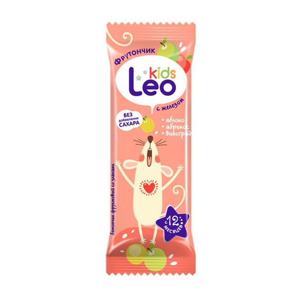 Леовит Leo Kids Фрутончик батончик фруктовый со злаками, яблоко курага рис,  20 г, 1 шт. купить по выгодной цене в Санкт-Петербурге, заказать с  доставкой в аптеку, инструкция по применению, отзывы, аналоги, Леовит