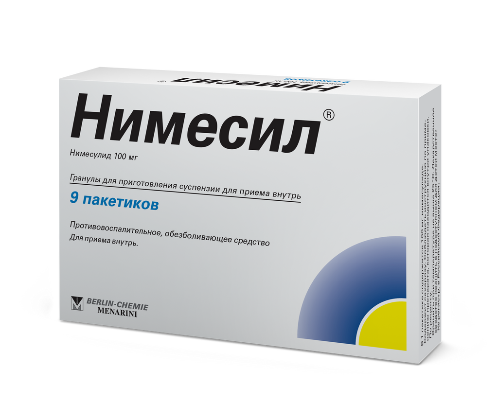 Нимесил, 100 мг, гранулы для приготовления суспензии для приема внутрь, 2  г, 9 шт. купить по цене от 382 руб в Санкт-Петербурге, заказать с доставкой  в аптеку, инструкция по применению, отзывы, аналоги,