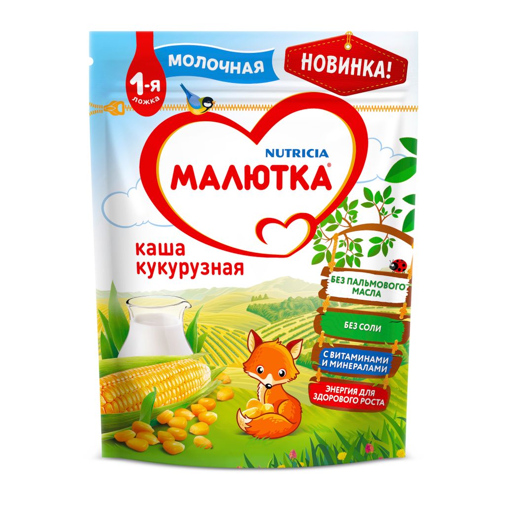 фото упаковки Малютка Каша молочная Кукурузная с 5 мес.