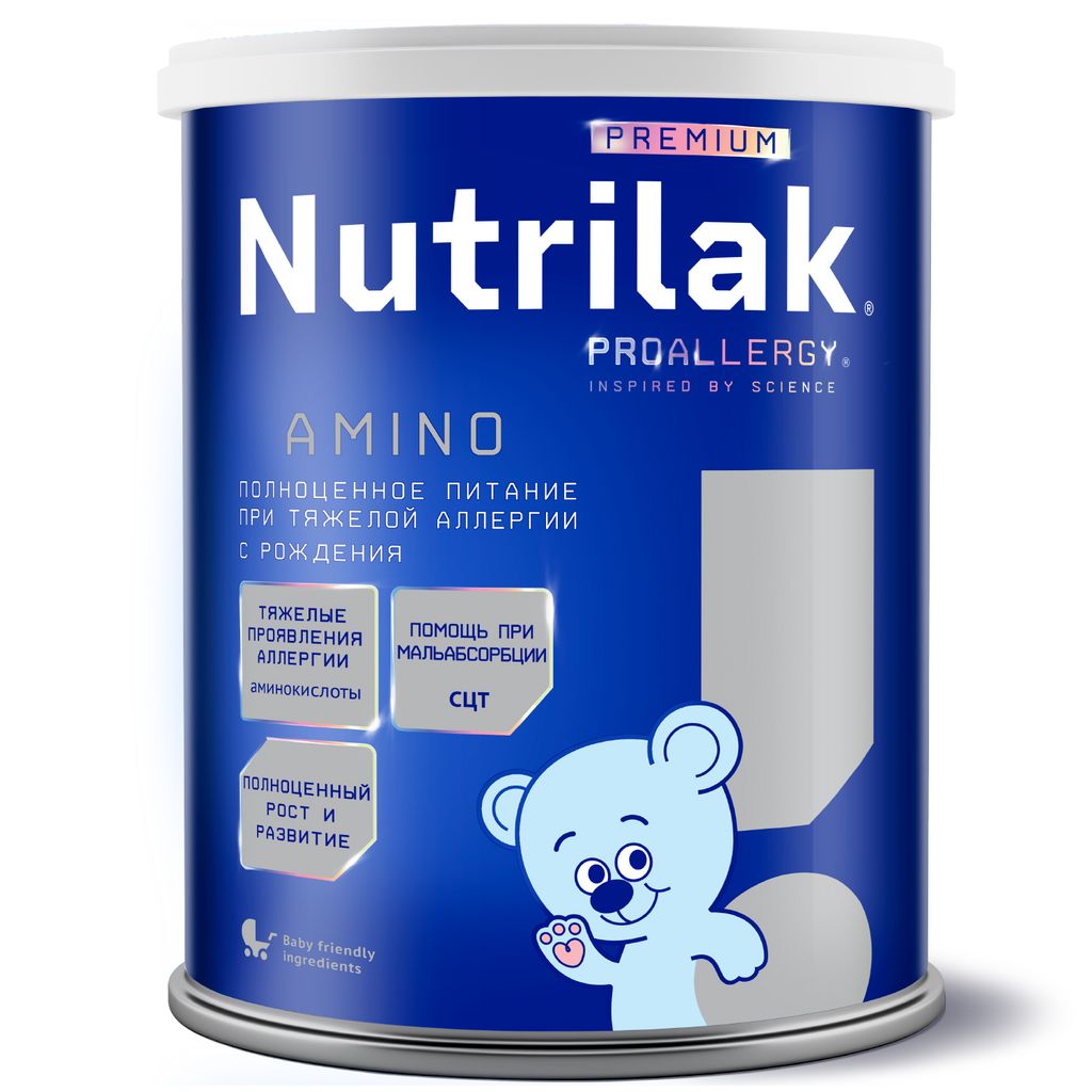 Nutrilak Premium Proallergy Amino Смесь сухая специализированная, для детей  с рождения, смесь сухая, полноценное питание при тяжелой аллергии, 400 г, 1  шт. купить по цене от 3288 руб в Санкт-Петербурге, заказать с