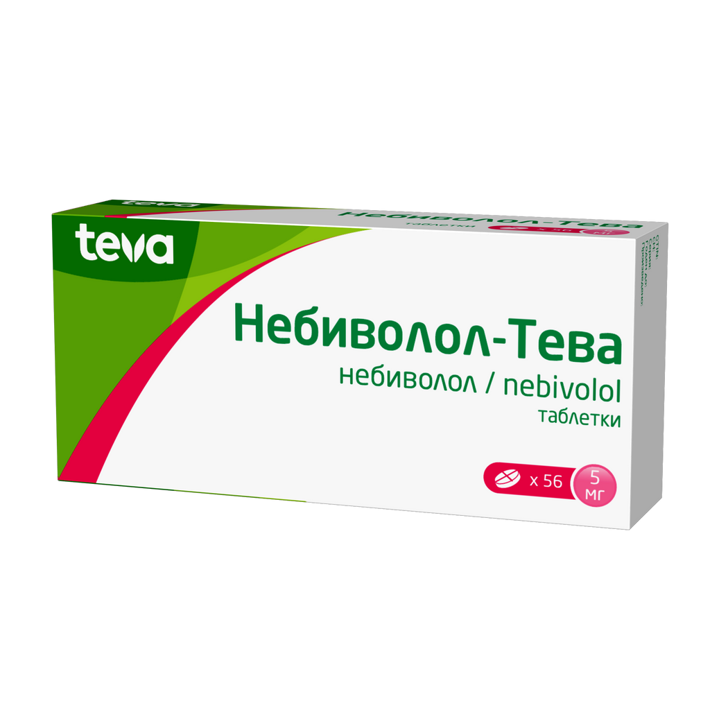 Небиволол-Тева, 5 мг, таблетки, 56 шт. купить по цене от 716 руб в  Санкт-Петербурге, заказать с доставкой в аптеку, инструкция по применению,  отзывы, аналоги, Actavis Group