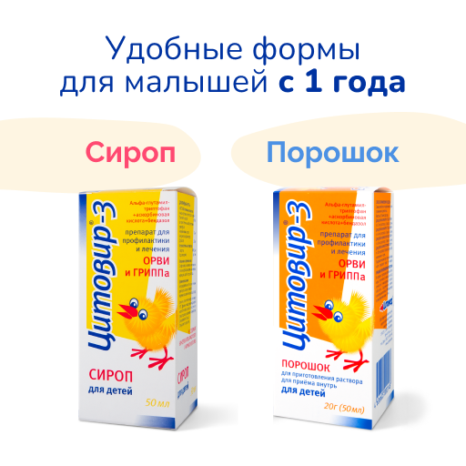 Цитовир-3, сироп для детей, 50 мл, 1 шт.
