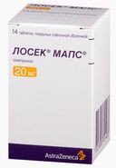 Лосек МАПС, 20 мг, таблетки, покрытые пленочной оболочкой, 14 шт.