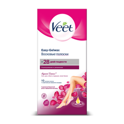 Veet Полоски восковые Бархатная роза и эфирные масла