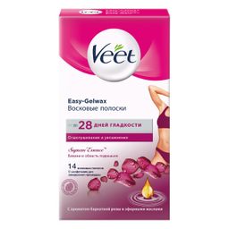 Veet Полоски восковые для зоны бикини и подмышек Бархатная роза