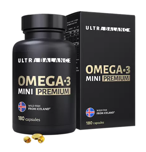 Ultrabalance Омега-3 Mini Premium, 790 мг, капсулы желатиновые мягкие, жирные кислоты высокой концентрации, 180 шт.