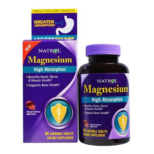 Natrol эффективное поглощение магния, 250 мг, таблетки жевательные, с ароматом клюква-яблоко, 60 шт.