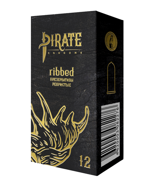 Pirate Презервативы ribbed, презерватив, ребристые, 12 шт.