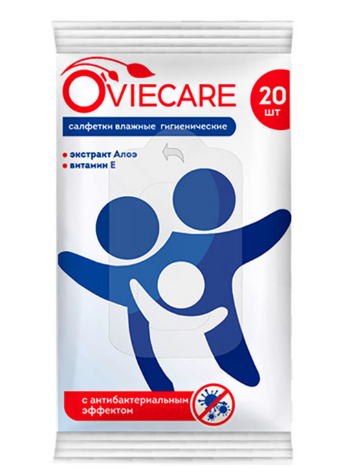 Oviecare Влажные гигиенические салфетки, салфетки, с антибактериальным эффектом, 20 шт.