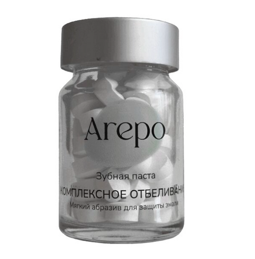 Arepo Паста зубная в таблетках, таблетки, комплексное отбеливание, 60 шт.