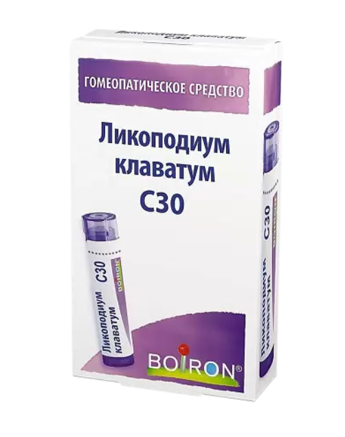 Ликоподиум клаватум С30, гранулы гомеопатические, 4 г, 1 шт.