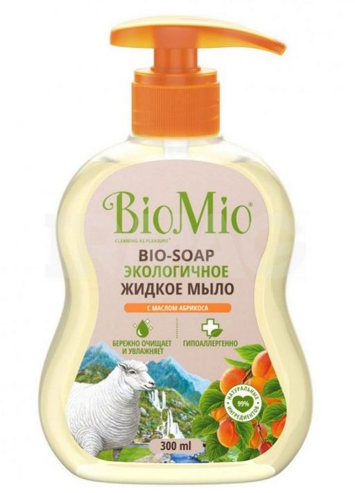 BioMio Bio-Soap Жидкое мыло, мыло жидкое, с маслом абрикоса, 300 мл, 1 шт.