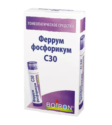 Феррум фосфорикум С30, гранулы гомеопатические, 4 г, 1 шт.