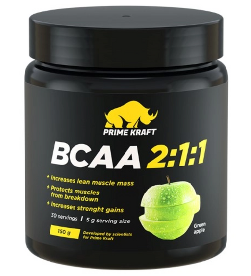 Prime kraft bcaa 2:1:1 аминокислоты, порошок для приема внутрь, яблоко, 150 г, 1 шт.