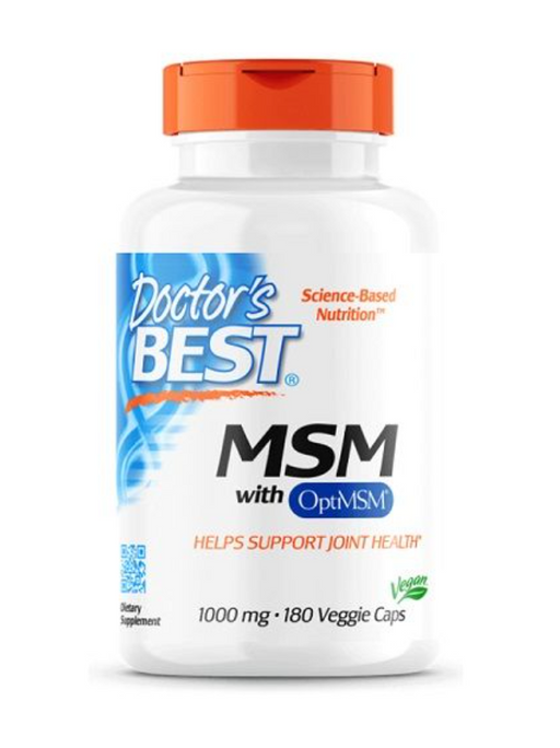 Doctor's Best МСМ Метилсульфонилметан, 1000 мг, капсулы, питание и защита суставов, 180 шт.