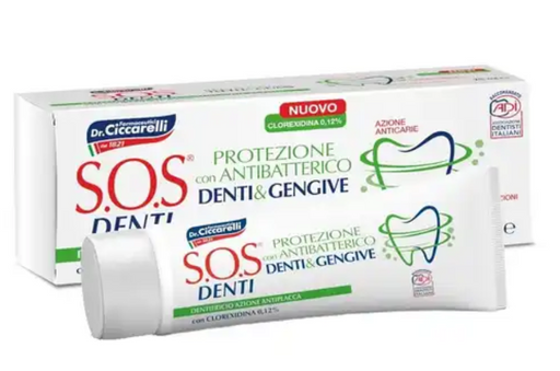 SOS Denti Зубная паста антибактериальная, паста зубная, для защиты зубов и дёсен, 75 мл, 1 шт.