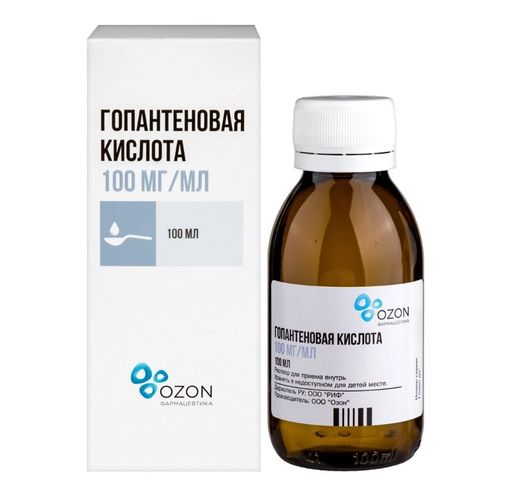 Гопантеновая кислота, 100 мг/мл, раствор для приема внутрь, 100 мл, 1 шт.