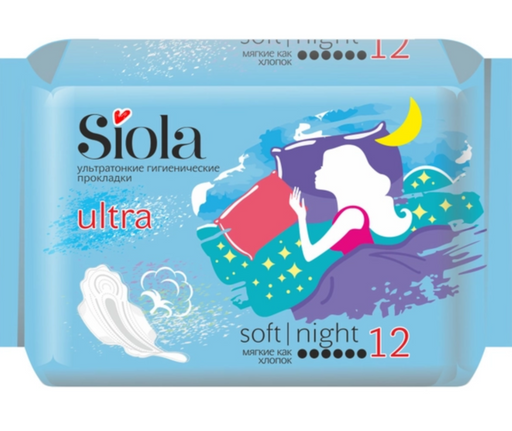 Siola ultra ультратонкие прокладки soft, ночные, 12 шт.