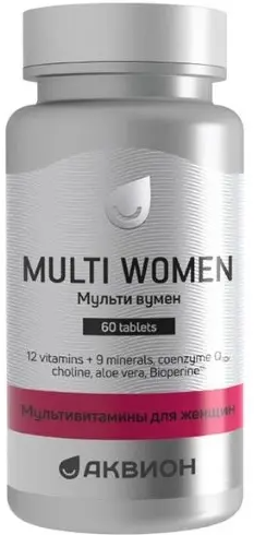 Аквион мультивитамины для женщин, таблетки, покрытые пленочной оболочкой, 60 шт.