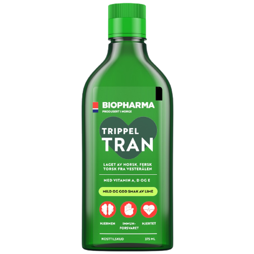 Biopharma Trippel Tran Рыбий жир из печени арктической трески, жидкий, 375 мл, 1 шт.