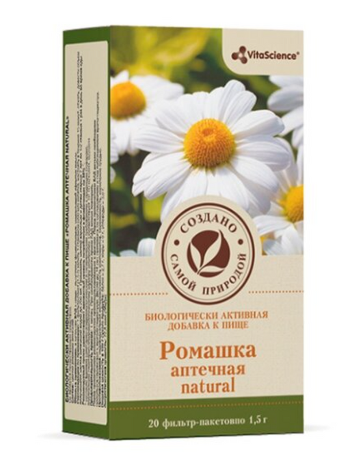 Vitascience Ромашка аптечная natural, фильтр-пакеты, 1,5 г, 20 шт.
