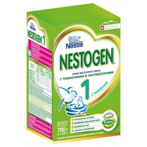 Nestogen 1, для детей с рождения, смесь молочная сухая, с пребиотиками и лактобактериями, 350 г, 2 шт.