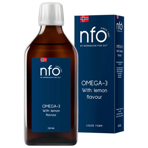 NFO Омега-3 со вкусом лимона, жидкость для приема внутрь, 250 мл, 1 шт.