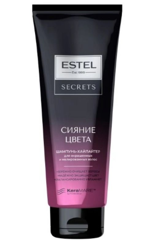 Estel Secrets Шампунь-хайлайтер Сияние цвета, шампунь, для окрашенных и мелированных волос, 250 мл, 1 шт.