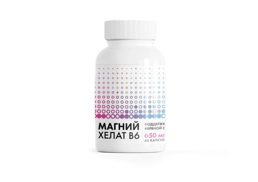 Магний Хелат В6, капсулы, 60 шт.
