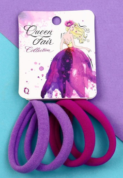 Queen fair резинка для волос амелия цветные сны сиреневый, арт. 9789697, 4 шт.