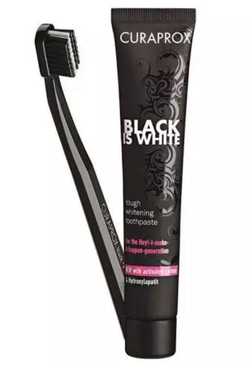 Curaprox Набор Зубная паста Black Is White + Зубная щетка Ultra Soft CS 5460, набор, 90 мл, 1 шт.