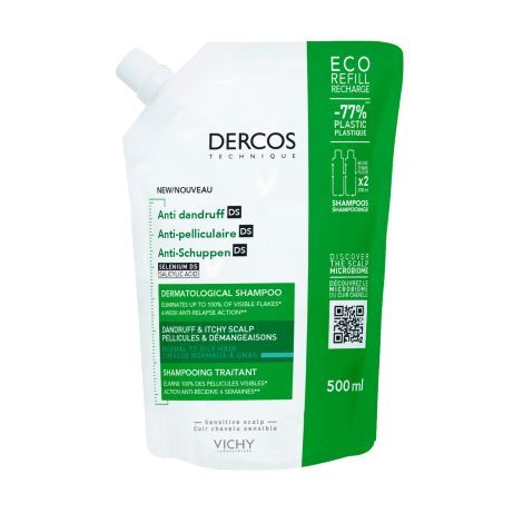 Vichy Dercos DS Интенсивный шампунь-уход против перхоти, шампунь, для нормальных и жирных волос, 500 мл, 1 шт.
