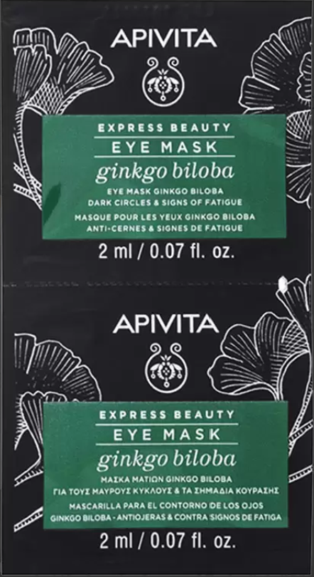 Apivita Маска для кожи вокруг глаз с гинкго билоба, крем для области вокруг глаз, с гинкго билоба, 2 мл, 2 шт.