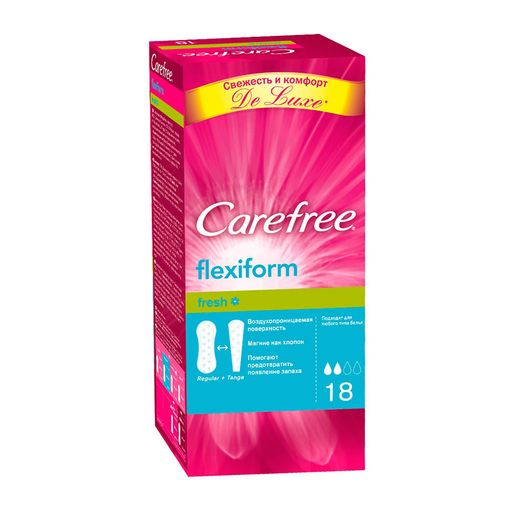 Carefree Flexiform салфетки женские гигиенические, салфетки гигиенические, с ароматом свежести, 18 шт.